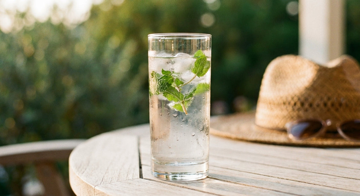 Un bicchiere d'acqua fresca in una giornata d'estate