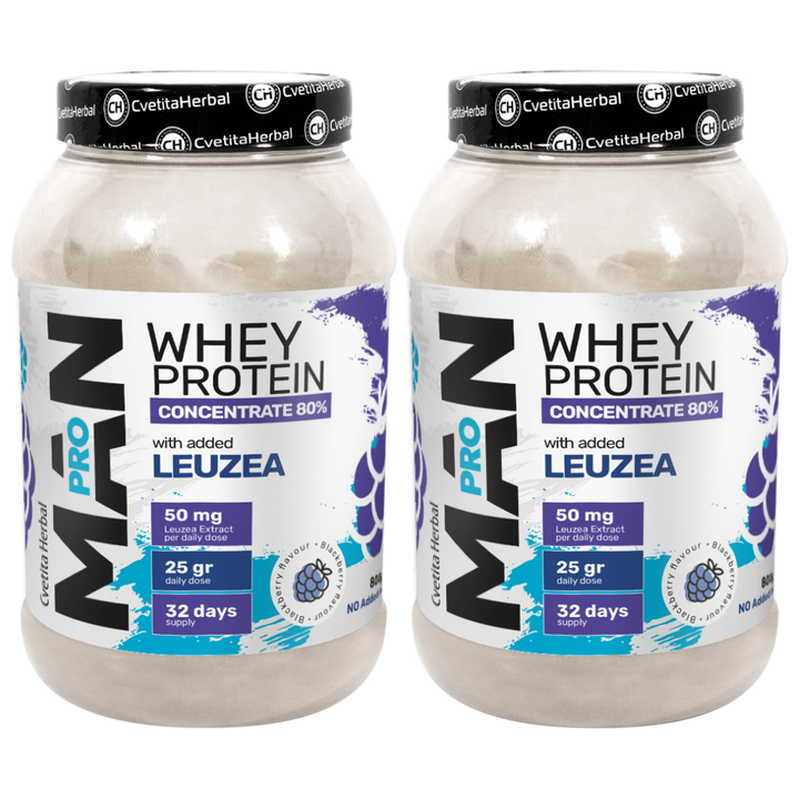 Proteina del Siero del Latte con Leuzea ed Enzimi di Papaya - MAN PRO WHEY CONCENTRATE (800 gr)