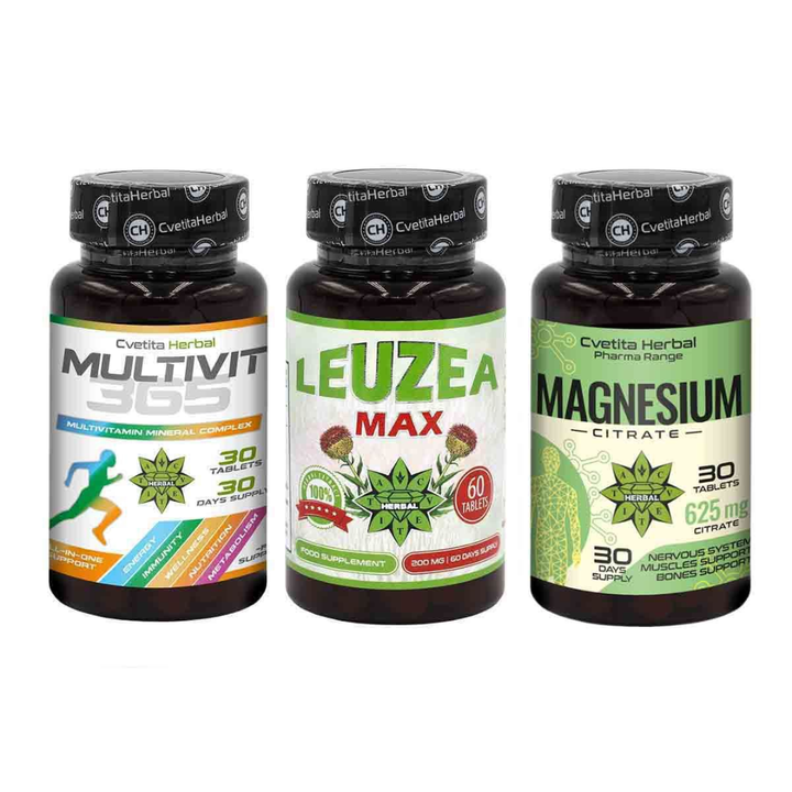 PACCHETTO COMBINATO POTENZIA IMMUNITÀ - LEVZEA MAX 60 COMPRESSE + MULTIVIT 365 + MAGNESIO 30 COMPRESSE
