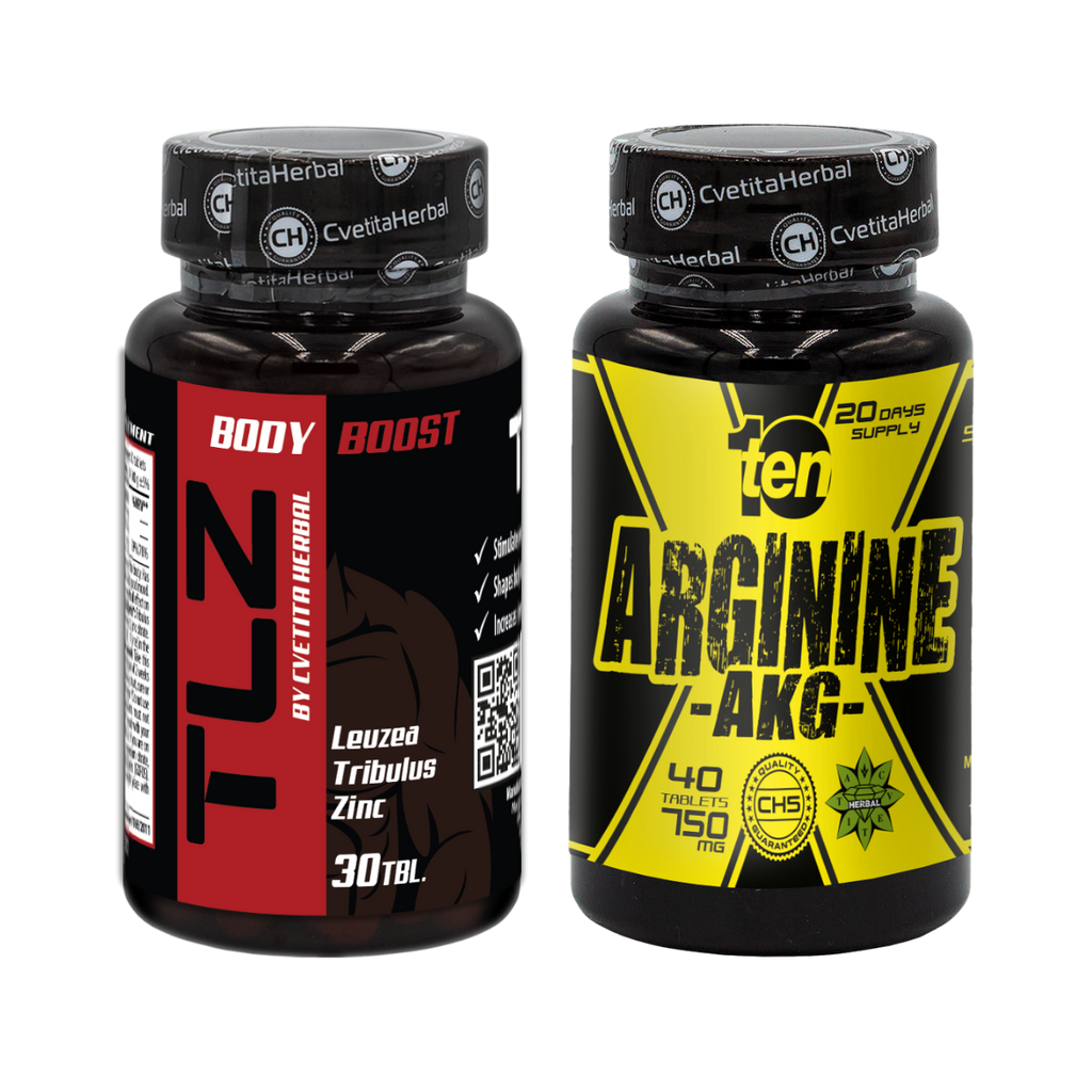 PACCHETTO COMBINATO: TLZ (Tribulus, Leuzea, Zinco) + TEN Arginina 40 compresse
