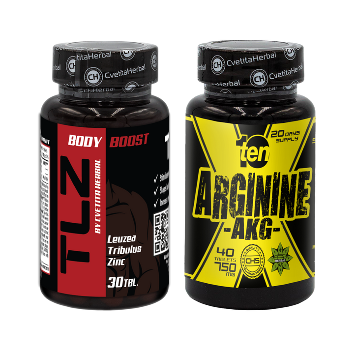 PACCHETTO COMBINATO: TLZ (Tribulus, Leuzea, Zinco) + TEN Arginina 40 compresse