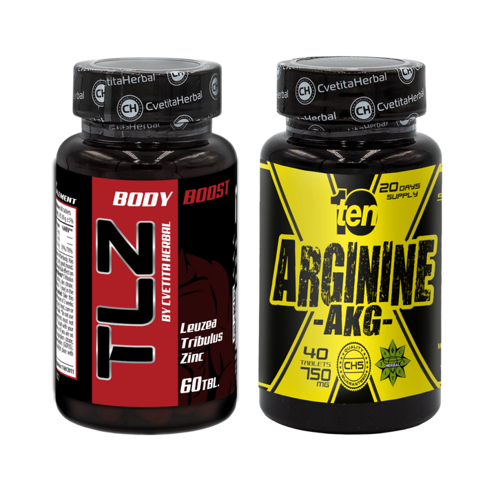 PACCHETTO COMBINATO: TLZ (Tribulus, Leuzea, Zinco) + TEN Arginina 40 compresse