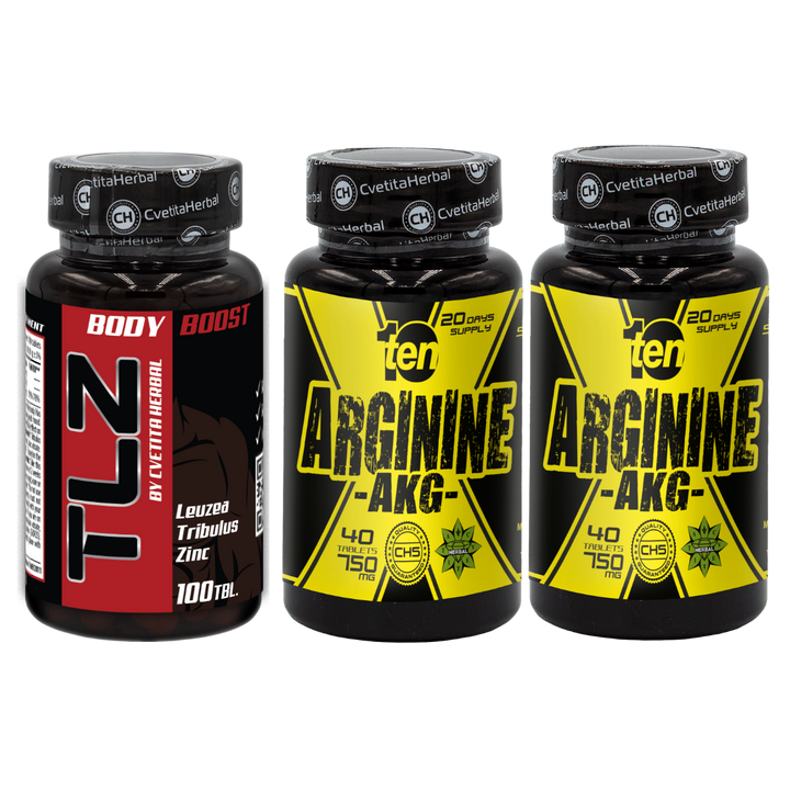 PACCHETTO COMBINATO: TLZ (Tribulus, Leuzea, Zinco) + TEN Arginina 40 compresse