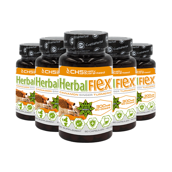 Curcuma, Zenzero, Cannella di Ceylon - Herbal Flex (80 capsule x 300mg) - Herbal Flex