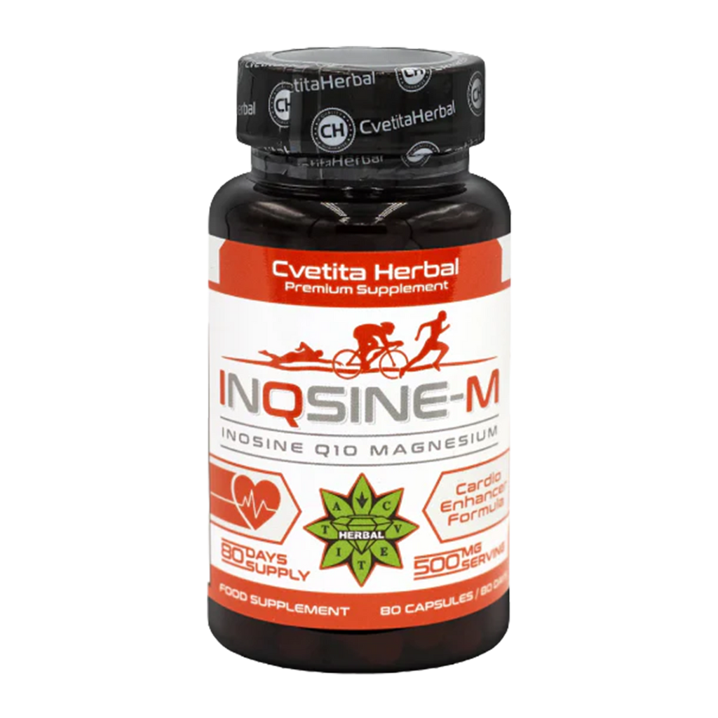 Inosina, Coenzima Q10, Magnesio - Vegetariano (80 capsule x 500 mg)