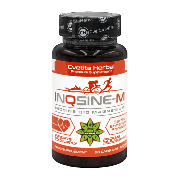 Inosina, Coenzima Q10, Magnesio - Vegetariano (80 capsule x 500 mg)