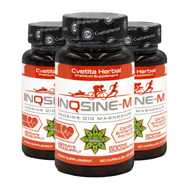 Inosina, Coenzima Q10, Magnesio - Vegetariano (80 capsule x 500 mg)