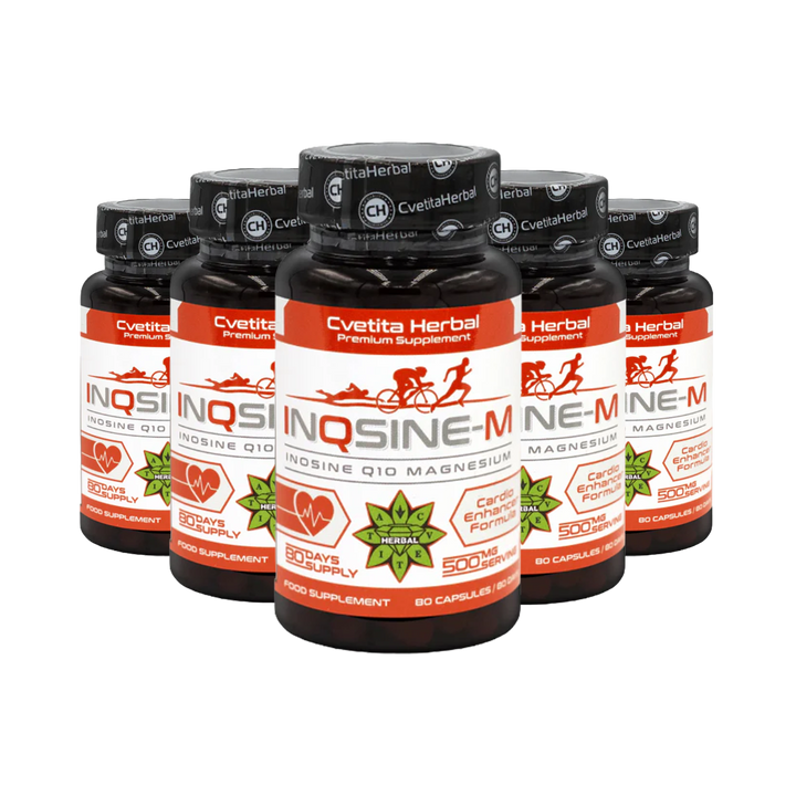 Inosina, Coenzima Q10, Magnesio - Vegetariano (80 capsule x 500 mg)