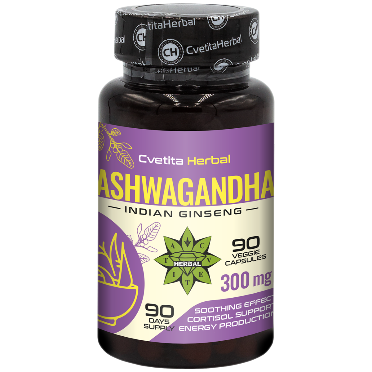 Estratto di Ashwagandha - Base Vegetale (90 capsule x 300 mg)