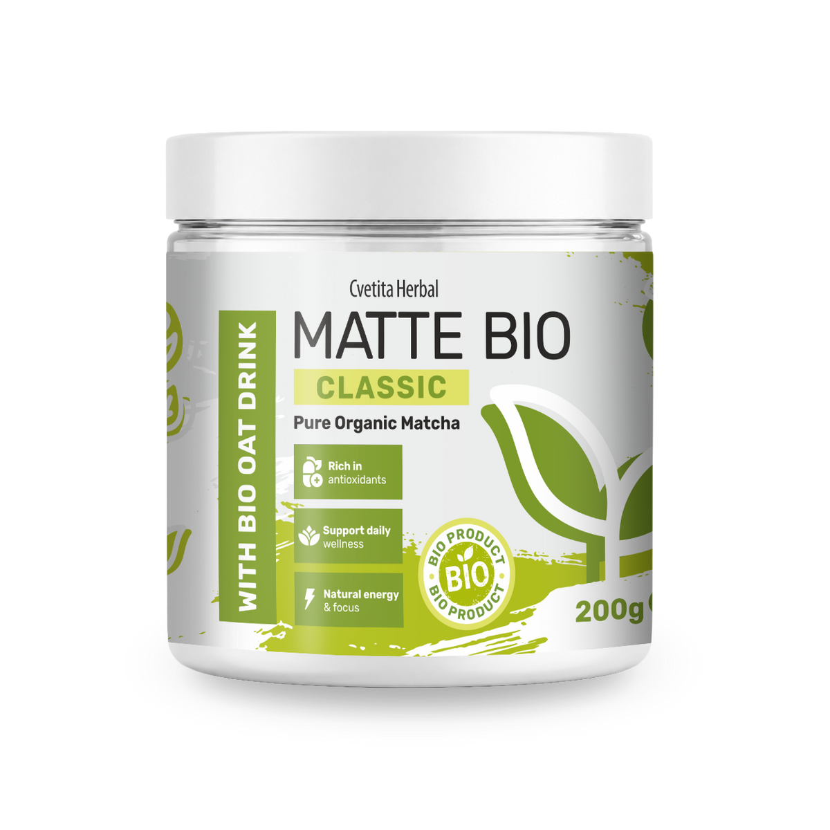 Matte Bio Classic - matcha biologico in polvere 200 g di Cvetita Herbal