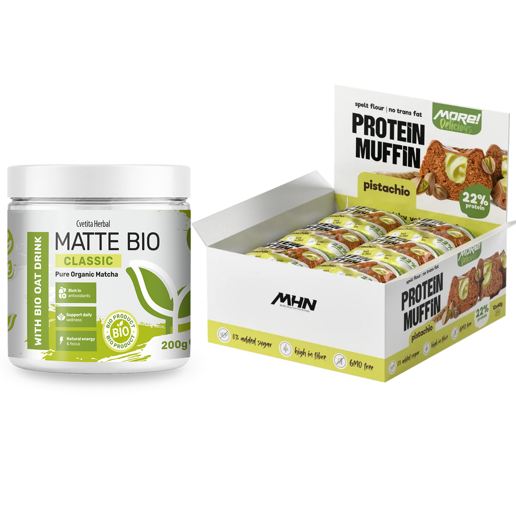 Matte Bio Classic e muffin proteici al pistacchio MHN - confezione combo