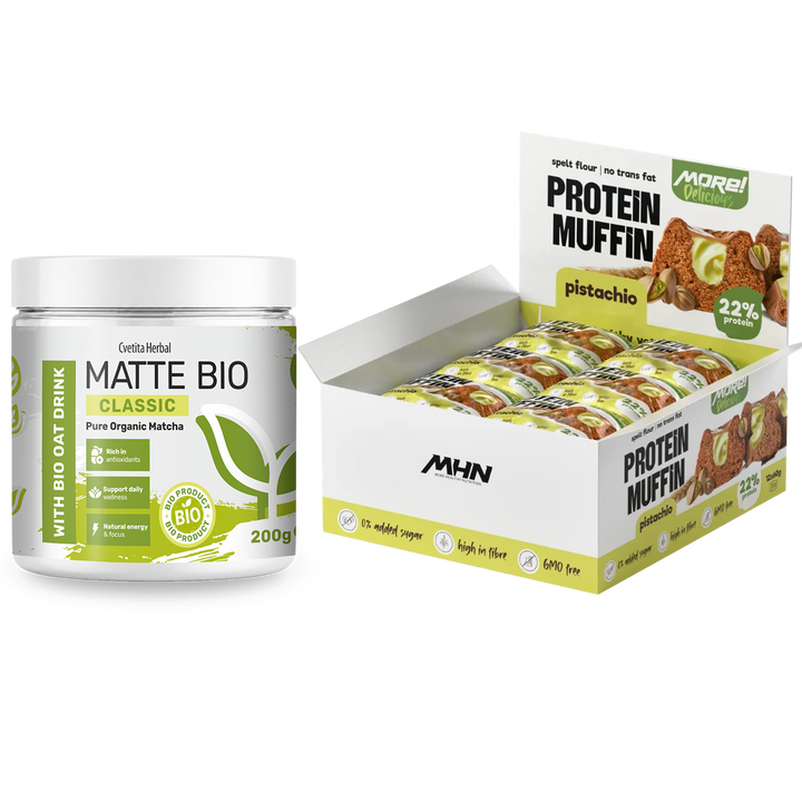 Matte Bio Classic e muffin proteici al pistacchio MHN - confezione combo