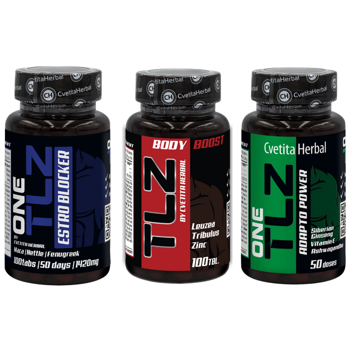 PACCHETTO COMBINATO: TLZ BODY BOOST 100 compresse + TLZ ESTRO BLOCKER 100 compresse + TLZ ADAPTO POWER 50 compresse